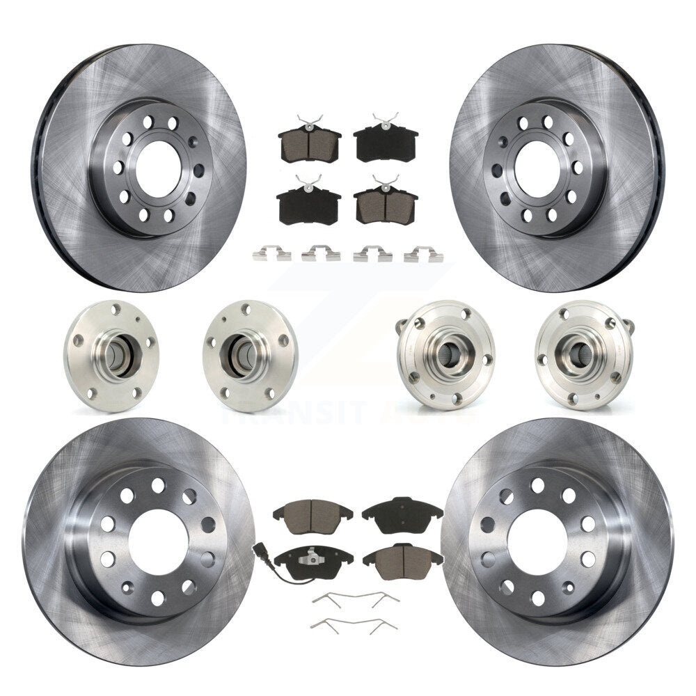 Kit de Rotor et plaquettes de frein, roulement de moyeu avant et arrière (10 pièces) pour Volkswagen Jetta Beetl