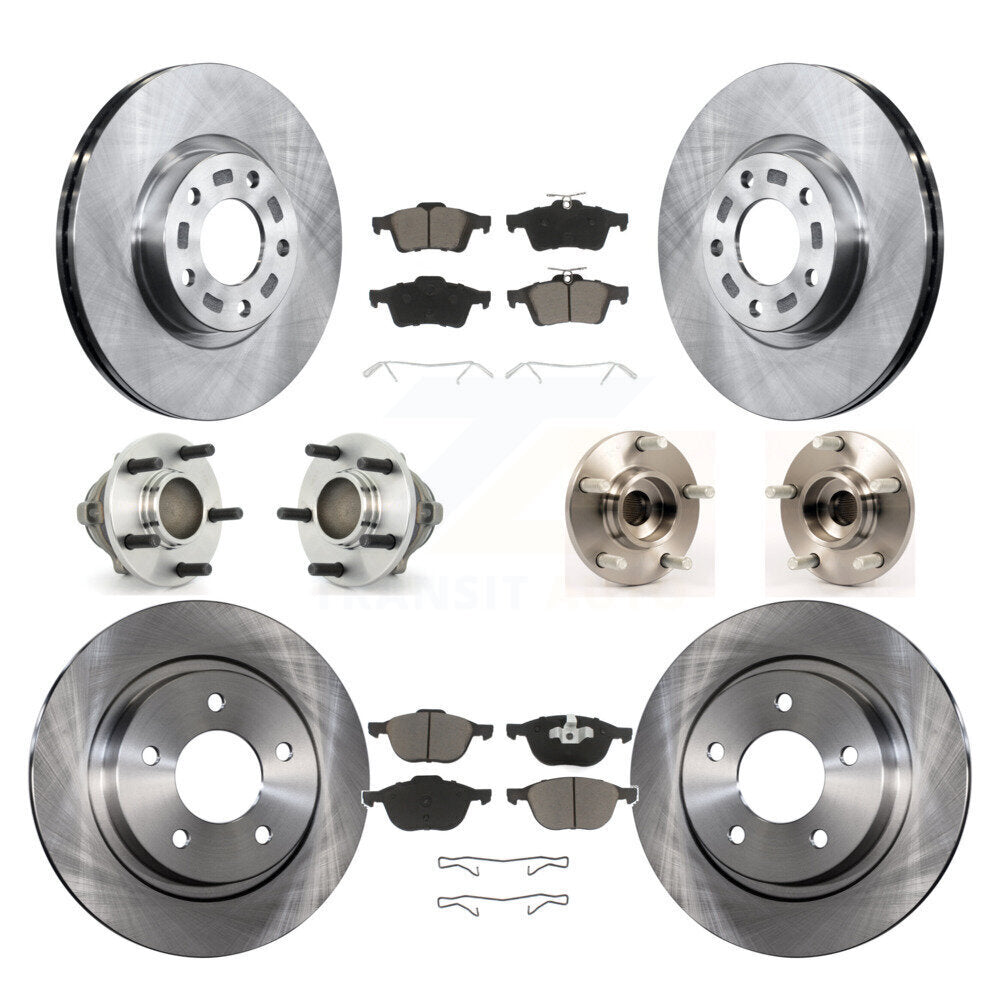 Kit de rotors de frein à disque et de plaquettes en céramique, roulement de moyeu avant et arrière (10 pièces) pour Mazda