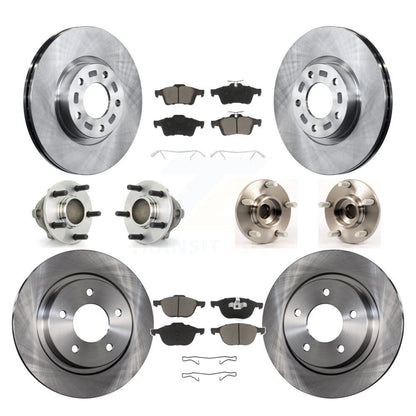 Kit de rotors de frein à disque et de plaquettes en céramique, roulement de moyeu avant et arrière (10 pièces) pour Mazda
