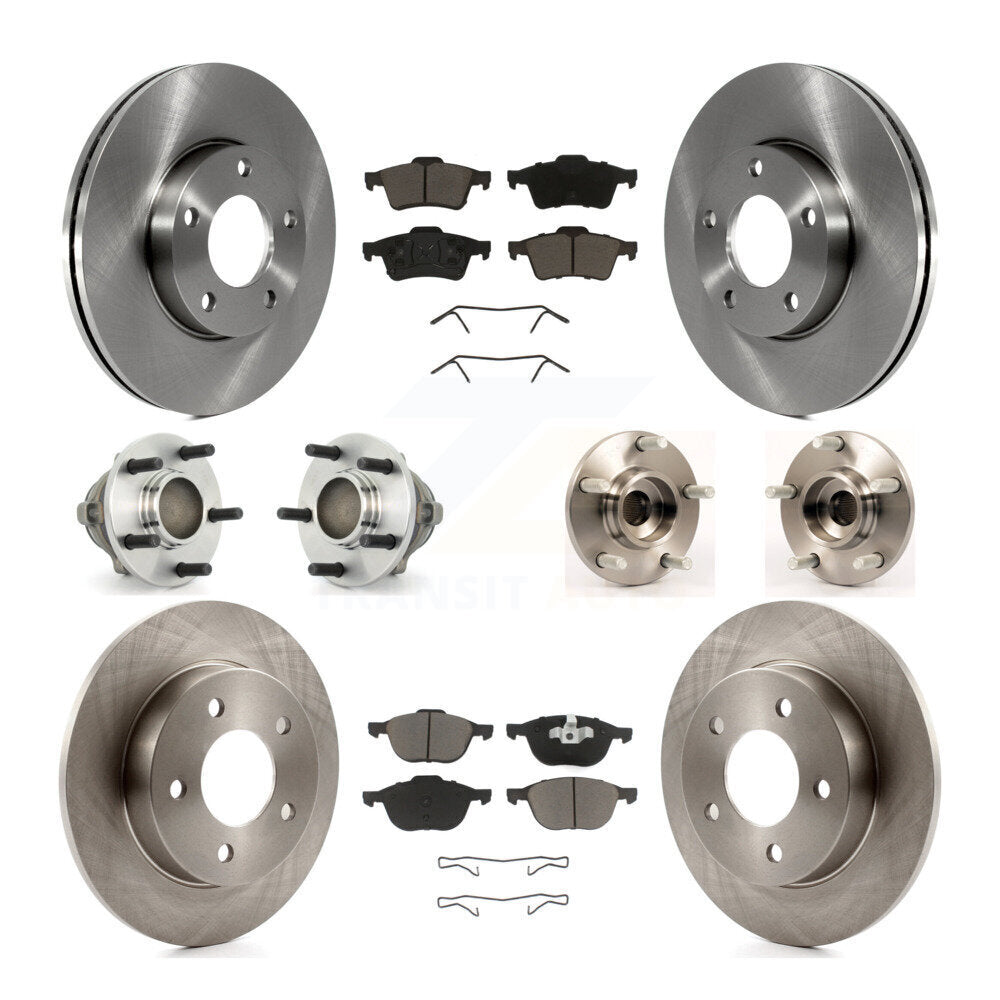 Kit de rotors de frein à disque et de plaquettes en céramique, roulement de moyeu avant et arrière (10 pièces) pour Mazda