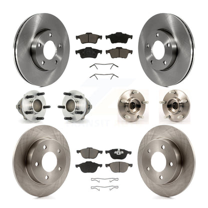 Kit de rotors de frein à disque et de plaquettes en céramique, roulement de moyeu avant et arrière (10 pièces) pour Mazda