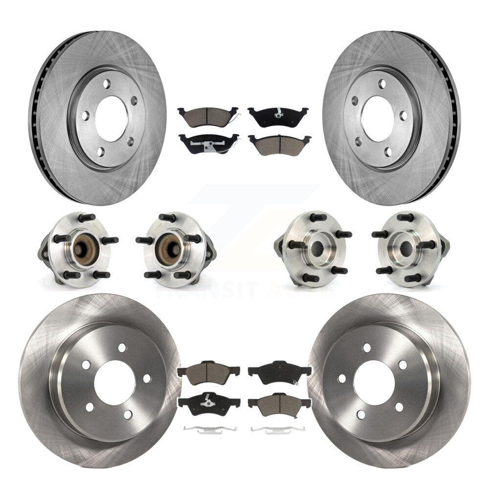Kit de plaquettes de Rotor de frein, roulement de moyeu avant et arrière (10 pièces) pour Dodge Grand Caravan Town
