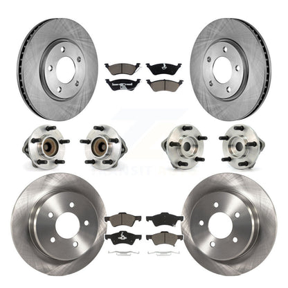Kit de plaquettes de Rotor de frein, roulement de moyeu avant et arrière (10 pièces) pour Dodge Grand Caravan Town