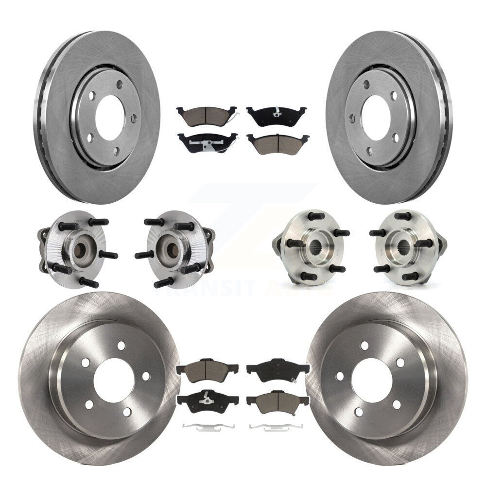 Kit de rotors et plaquettes de frein à disque, roulements de moyeu avant et arrière (10 pièces) pour Dodge caravane