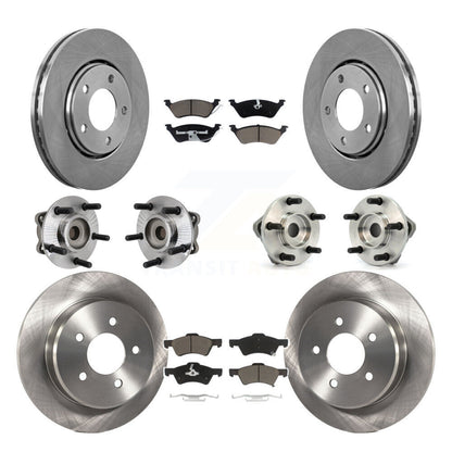 Kit de rotors et plaquettes de frein à disque, roulements de moyeu avant et arrière (10 pièces) pour Dodge caravane