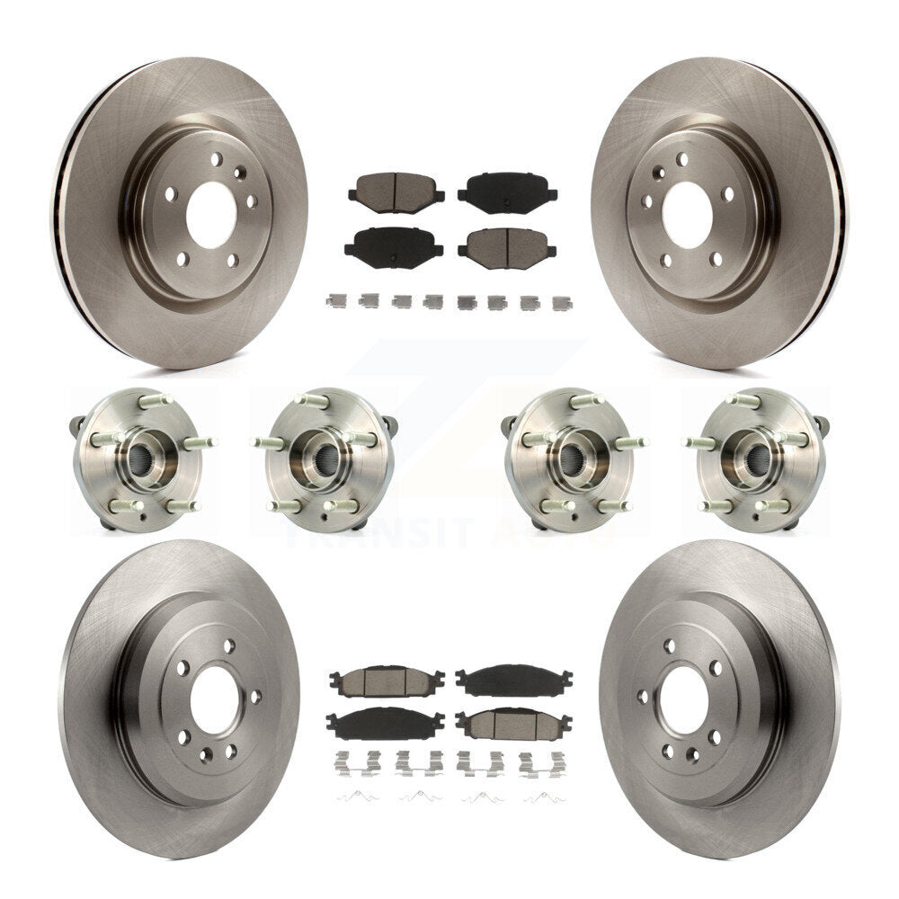 Kit de Rotor et de plaquettes de frein, roulement de moyeu avant et arrière (10 pièces) pour Ford Flex Taurus Lincol