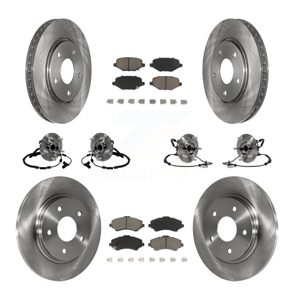 Kit de plaquettes de Rotor de frein, roulement de moyeu avant et arrière (10 pièces) pour Dodge Grand Caravan Town