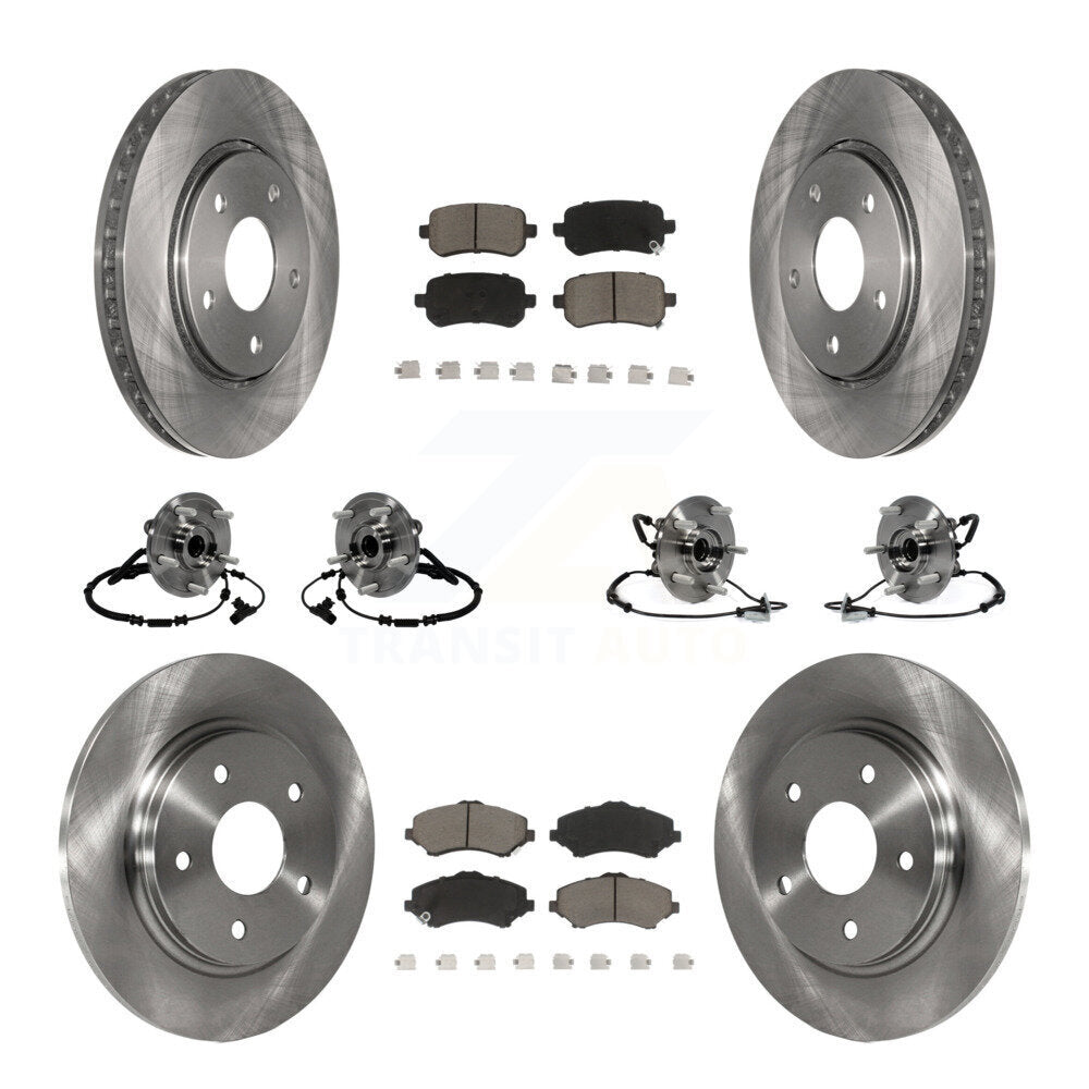Kit de plaquettes de Rotor de frein, roulement de moyeu avant et arrière (10 pièces) pour Dodge Grand Caravan Town