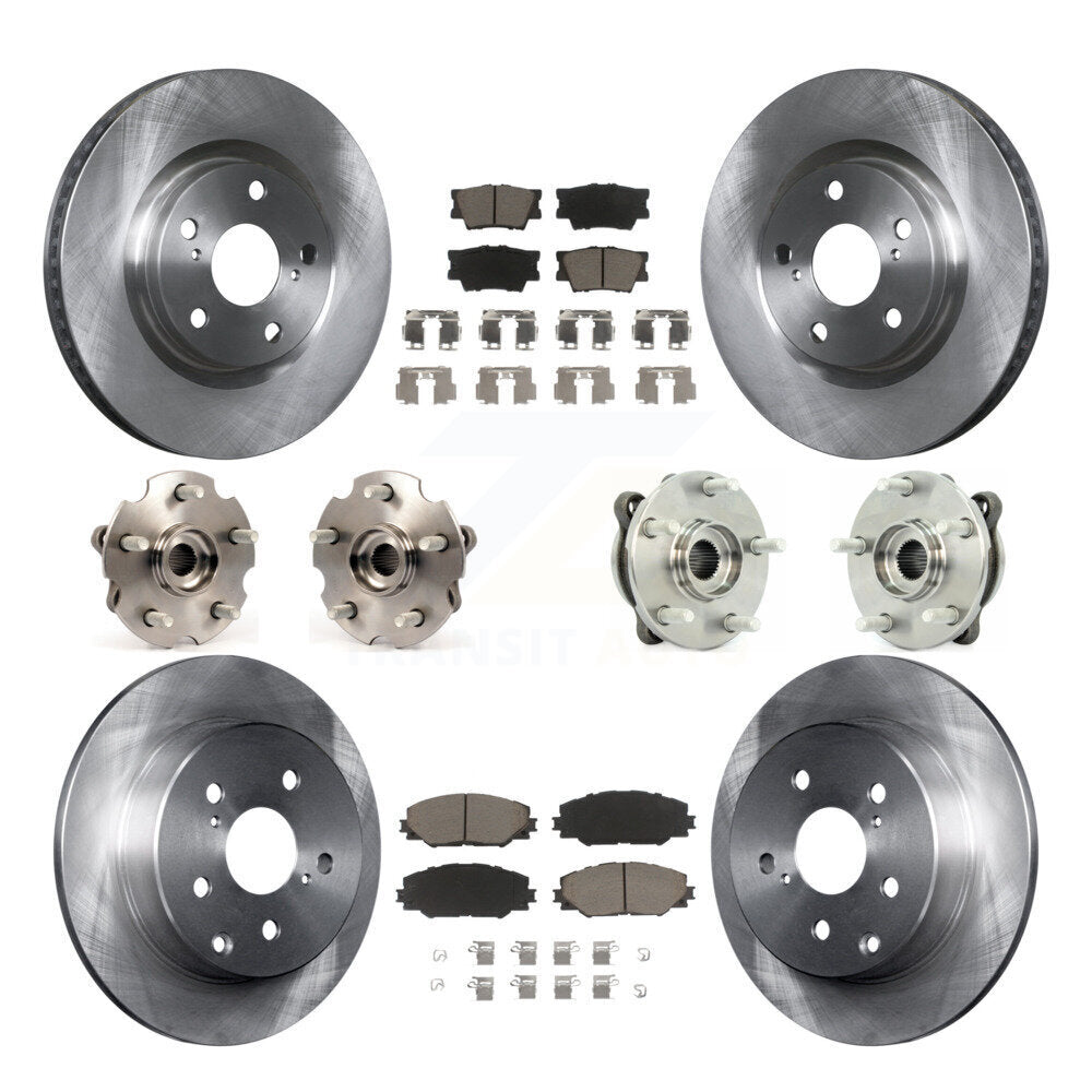 Kit de rotors et plaquettes de frein à disque, roulements de moyeu avant et arrière (10 pièces) pour Toyota RAV4