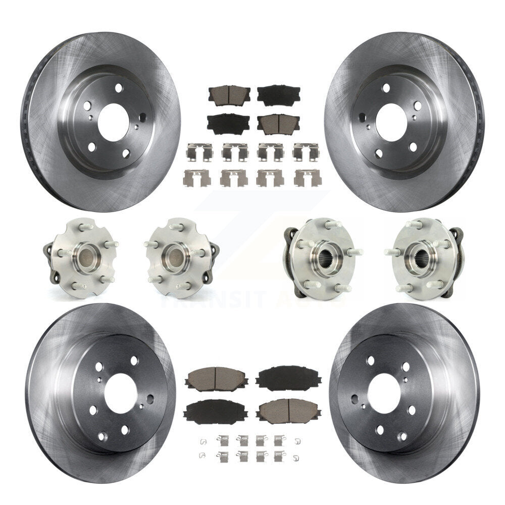 Kit de rotors et plaquettes de frein à disque, roulements de moyeu avant et arrière (10 pièces) pour Toyota RAV4