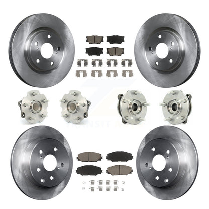 Kit de rotors et plaquettes de frein à disque, roulements de moyeu avant et arrière (10 pièces) pour Toyota RAV4