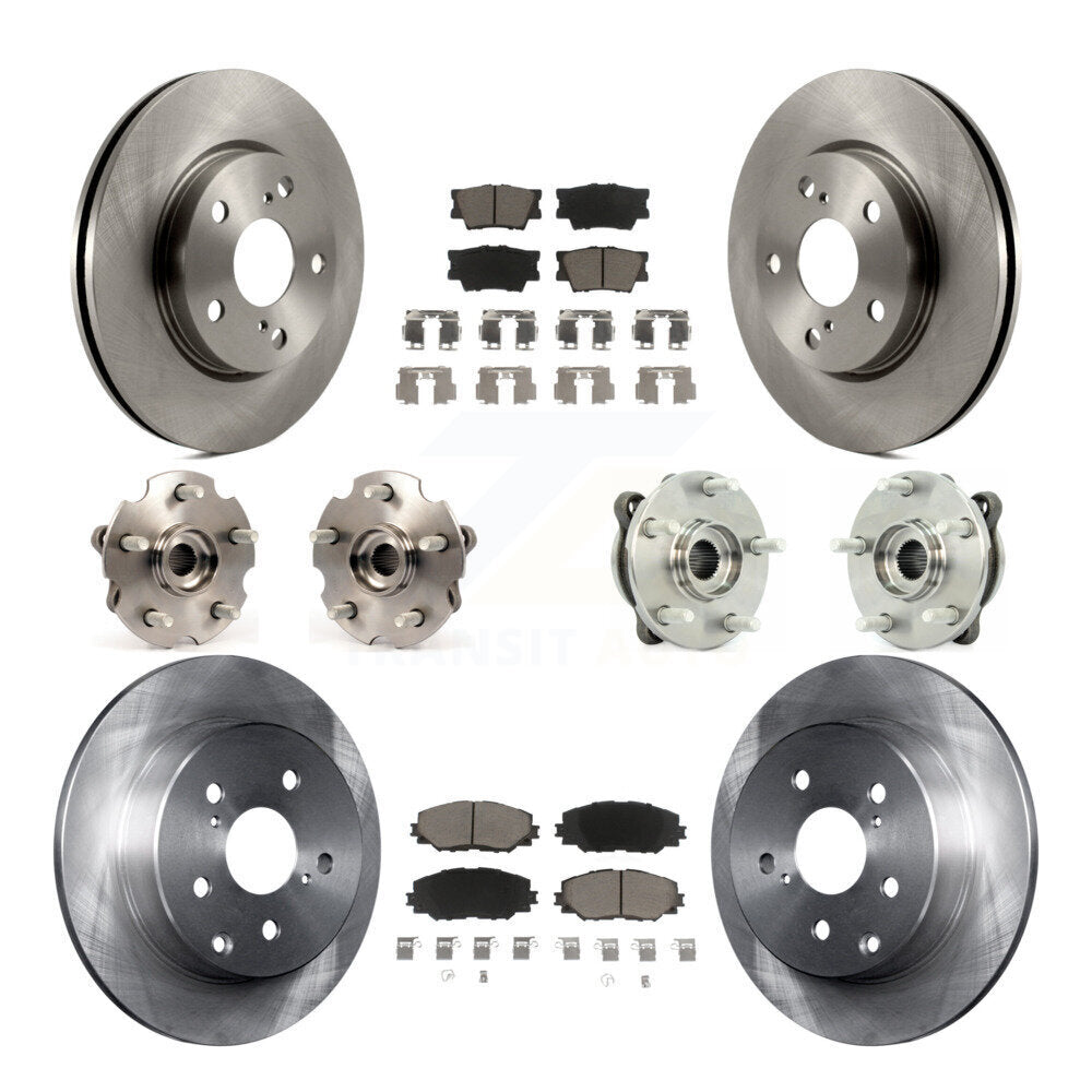 Kit de rotors et plaquettes de frein, roulement de moyeu avant et arrière (10 pièces), pour Toyota RAV4 LE avec AW