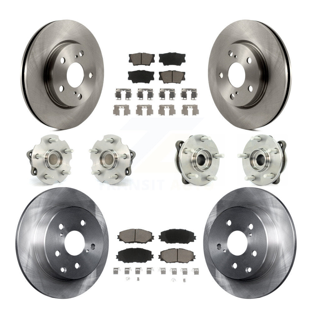 Kit de rotors et plaquettes de frein, roulement de moyeu avant et arrière (10 pièces), pour Toyota RAV4 LE avec FW