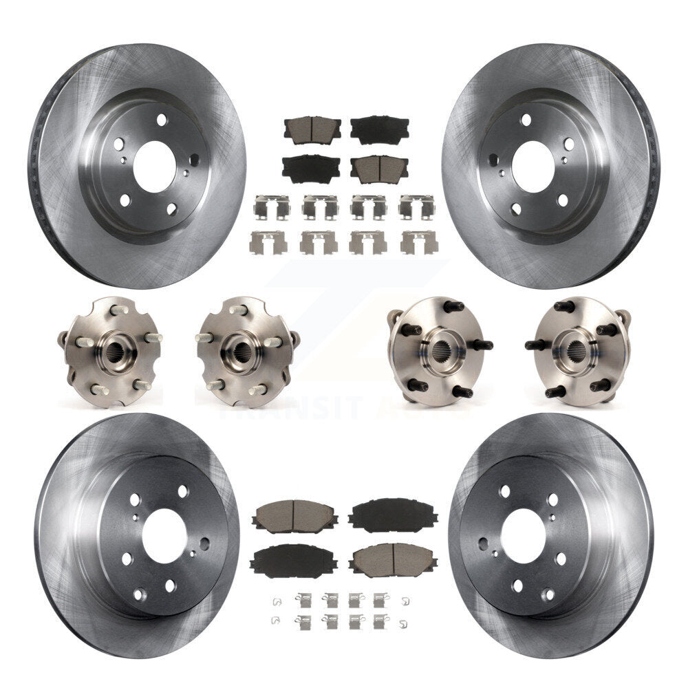 Kit de rotors et plaquettes de frein à disque, roulements de moyeu avant et arrière (10 pièces) pour Toyota RAV4