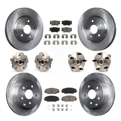 Kit de rotors et plaquettes de frein à disque, roulements de moyeu avant et arrière (10 pièces) pour Toyota RAV4