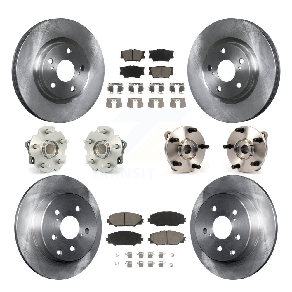 Kit de rotors et plaquettes de frein à disque, roulements de moyeu avant et arrière (10 pièces) pour Toyota RAV4