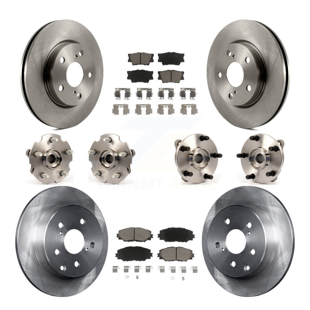 Kit de rotors et plaquettes de frein à disque, roulements de moyeu avant et arrière (10 pièces) pour Toyota RAV4