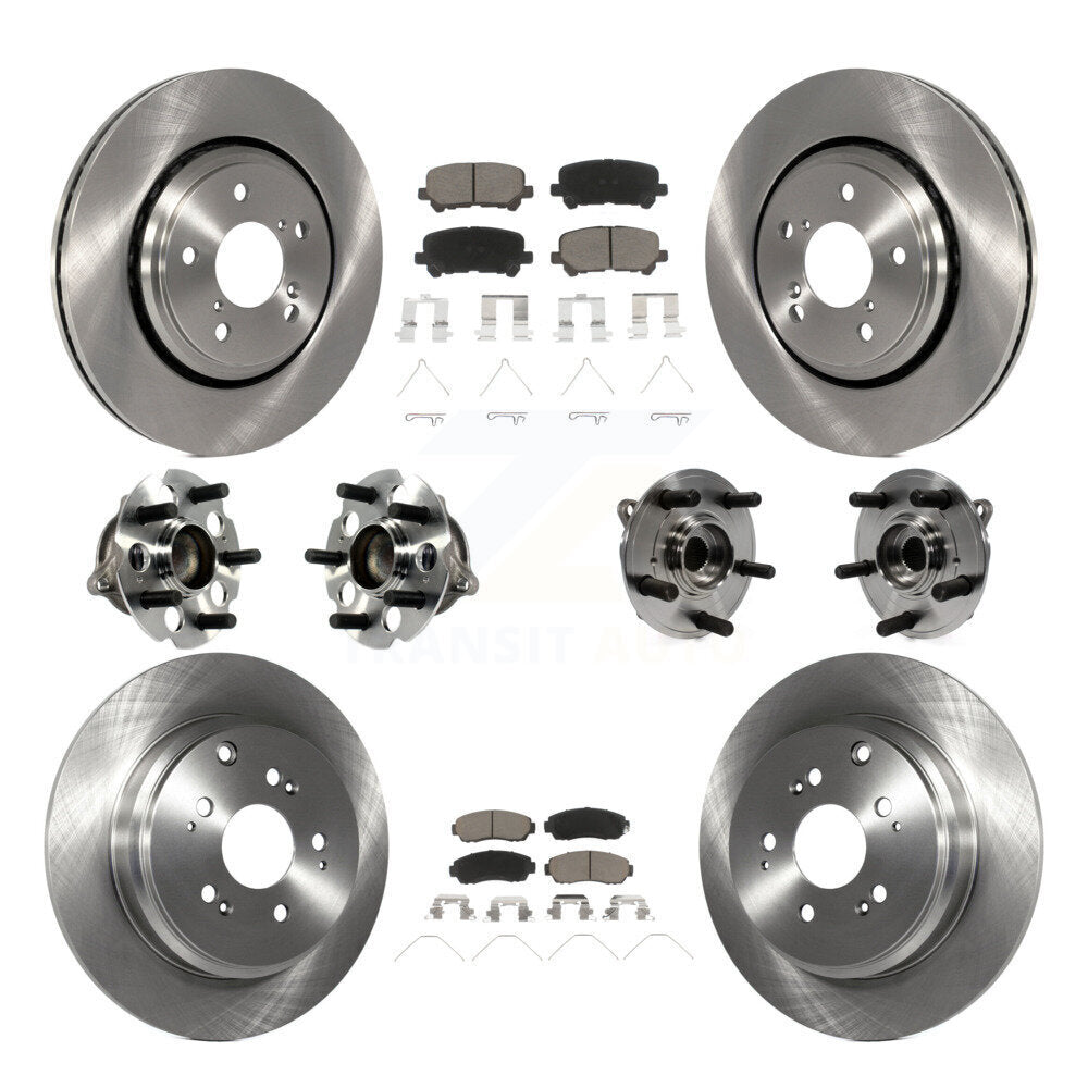 Kit de rotors et plaquettes de frein avec roulement de moyeu avant et arrière (10 pièces) pour Honda Odysse 2015-2017
