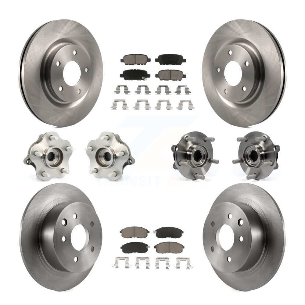 Kit de rotors et plaquettes de frein à disque, roulements de moyeu avant et arrière (10 pièces) pour Nissan Juke