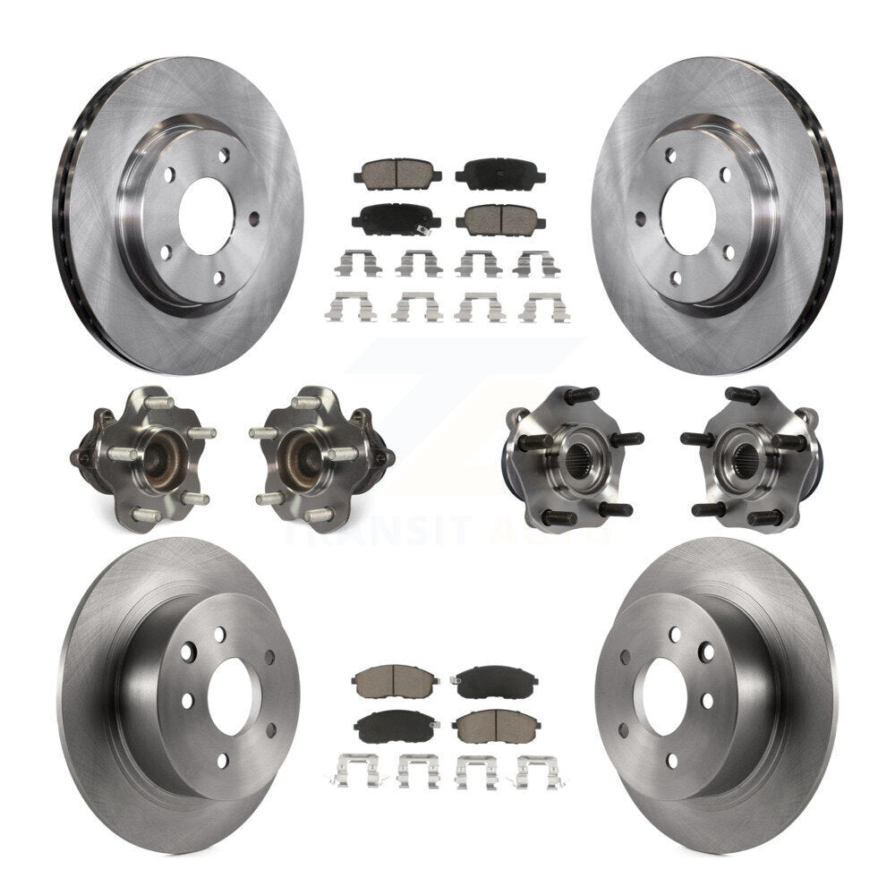 Kit de rotors et plaquettes de frein à disque, roulements de moyeu avant et arrière (10 pièces) pour Nissan Sentra