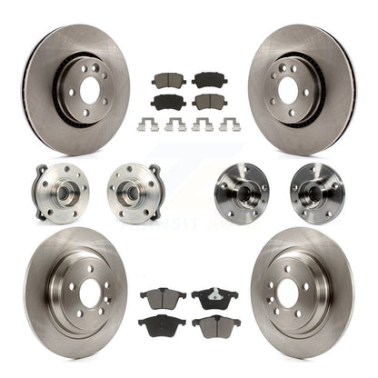 Kit de Rotor et plaquettes de frein à disque, roulement de moyeu avant et arrière (10 pièces) pour Volvo S60 V60 Cros