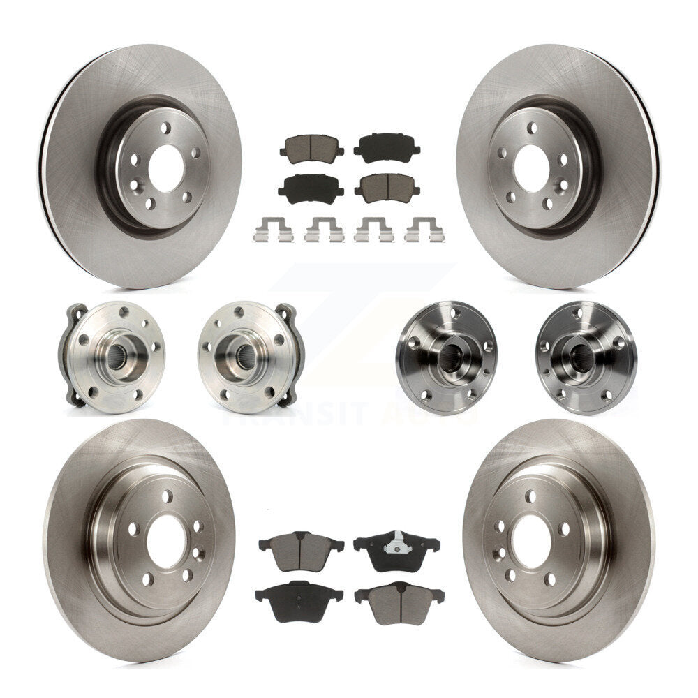 Kit de rotors et plaquettes de frein avec roulement de moyeu avant et arrière (10 pièces) pour Volvo S60 AW 2013-2014