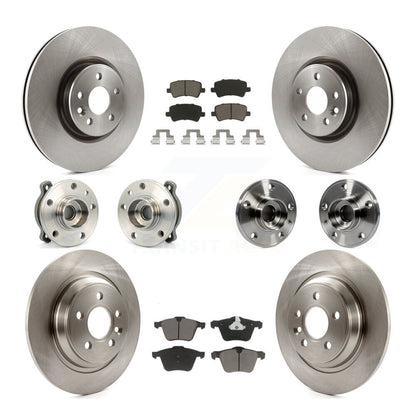 Kit de rotors et plaquettes de frein avec roulement de moyeu avant et arrière (10 pièces) pour Volvo S60 AW 2013-2014