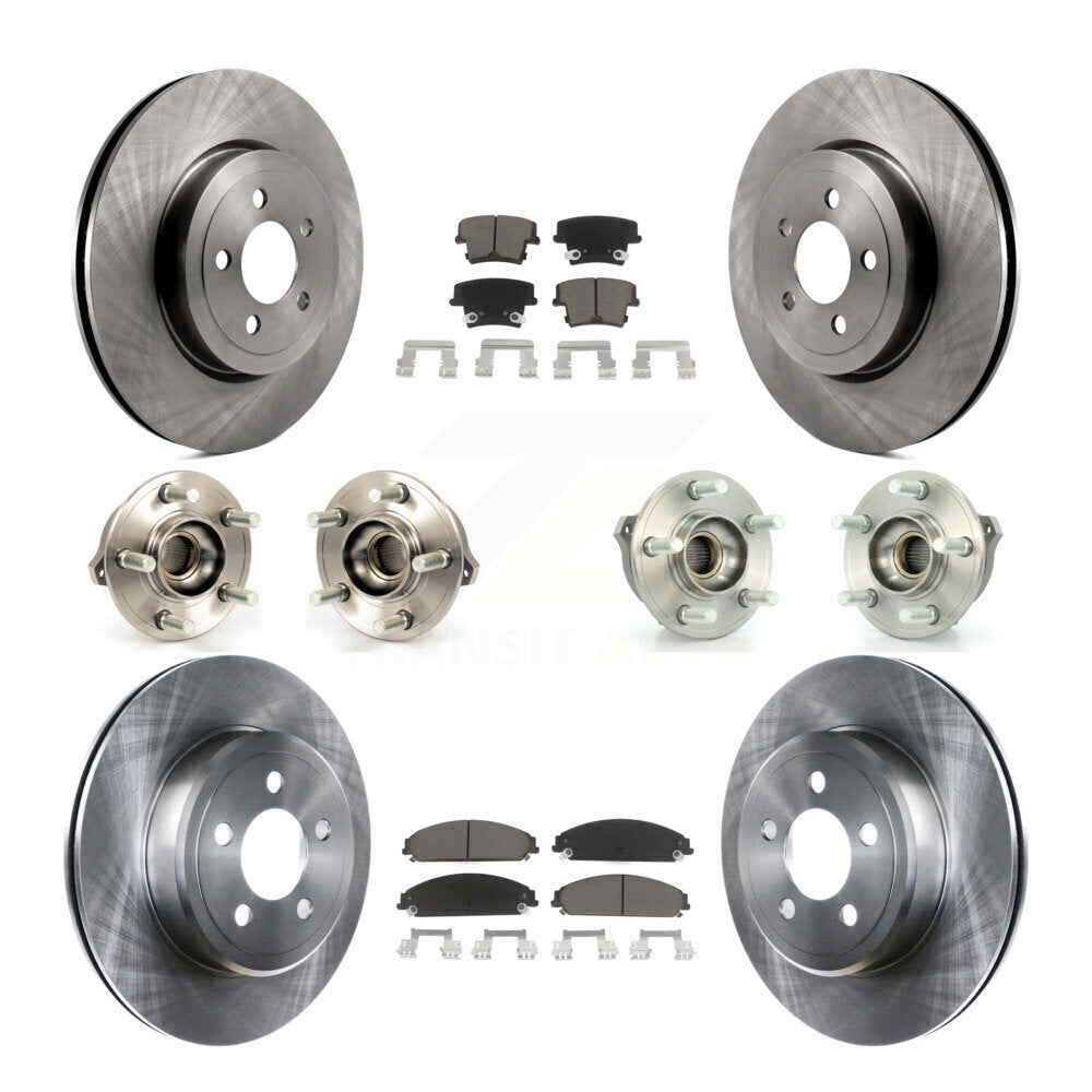 Kit de plaquettes de Rotor de frein, roulement de moyeu avant et arrière (10 pièces) pour Chrysler 300 Dodge Charge