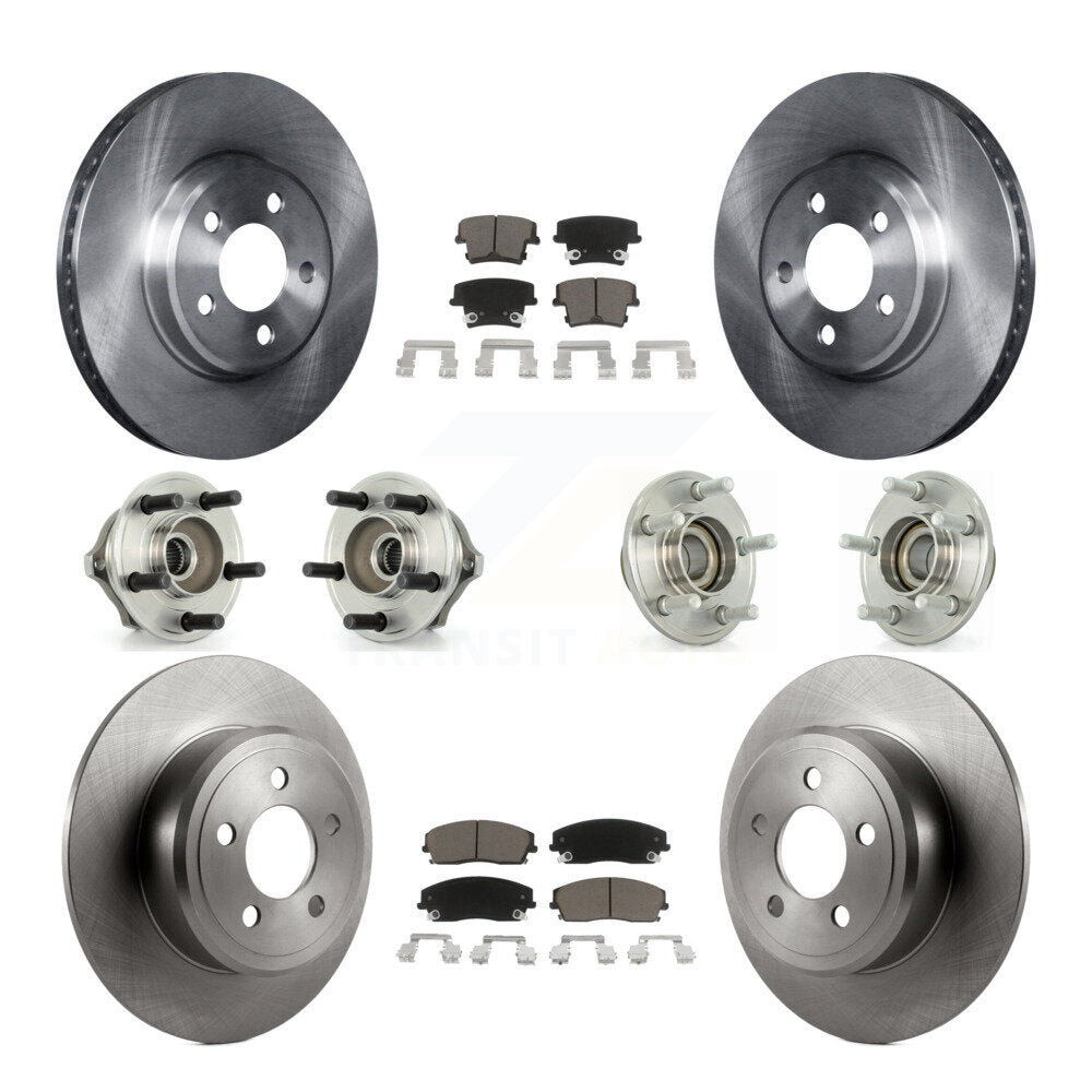 Kit de plaquettes de Rotor de frein, roulement de moyeu avant et arrière (10 pièces) pour Chrysler 300 Dodge Charge