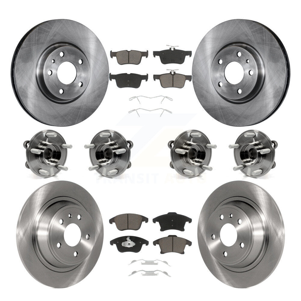 Kit de rotors et plaquettes de frein à disque, roulements de moyeu avant et arrière (10 pièces) pour Ford Fusion