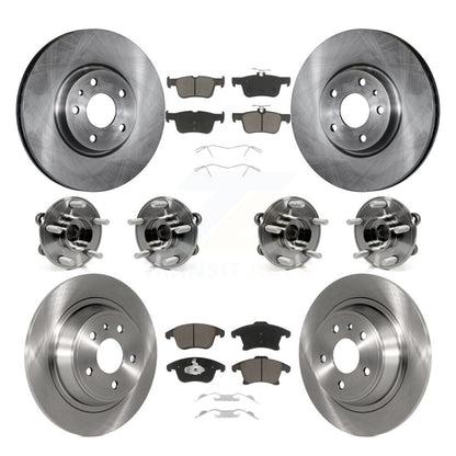 Kit de rotors et plaquettes de frein à disque, roulements de moyeu avant et arrière (10 pièces) pour Ford Fusion