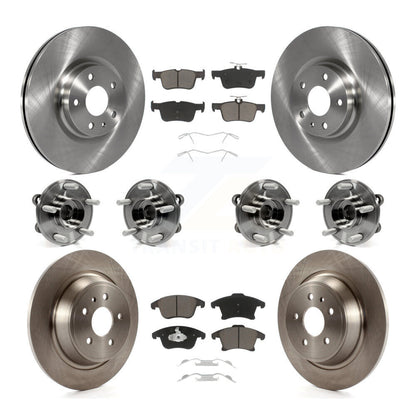 Kit de rotors et plaquettes de frein à disque, roulements de moyeu avant et arrière (10 pièces) pour Lincoln MKZ