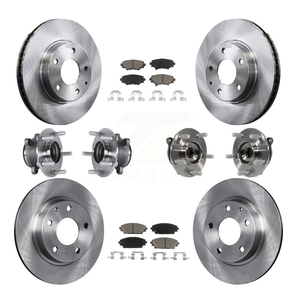 Kit de rotors et plaquettes de frein à disque, roulements de moyeu avant et arrière (10 pièces) pour Mazda 3 Sport