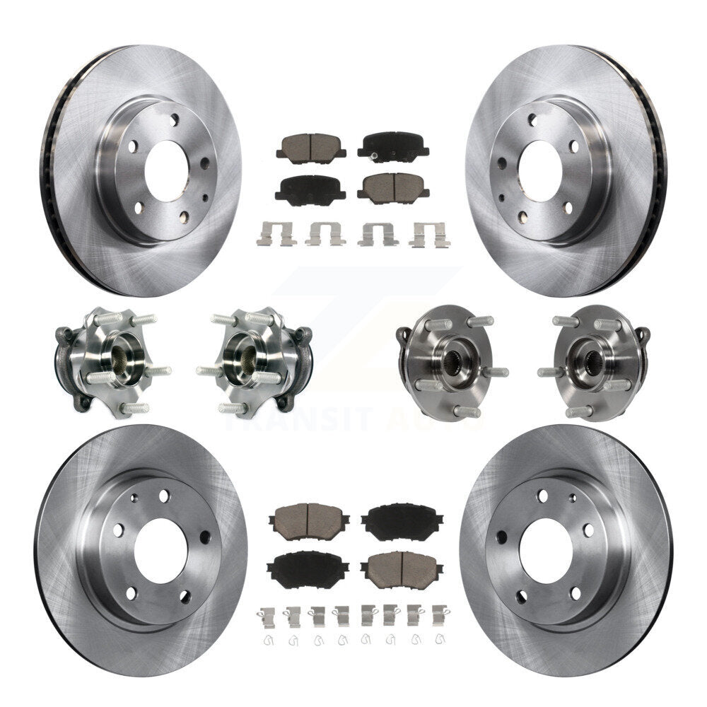 Kit de rotors et plaquettes de frein à disque, roulements de moyeu avant et arrière (10 pièces) pour Mazda 3 Sport