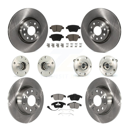 Kit de rotors et plaquettes de frein avec roulement de moyeu avant et arrière (10 pièces) pour Volkswagen Passa 12-14