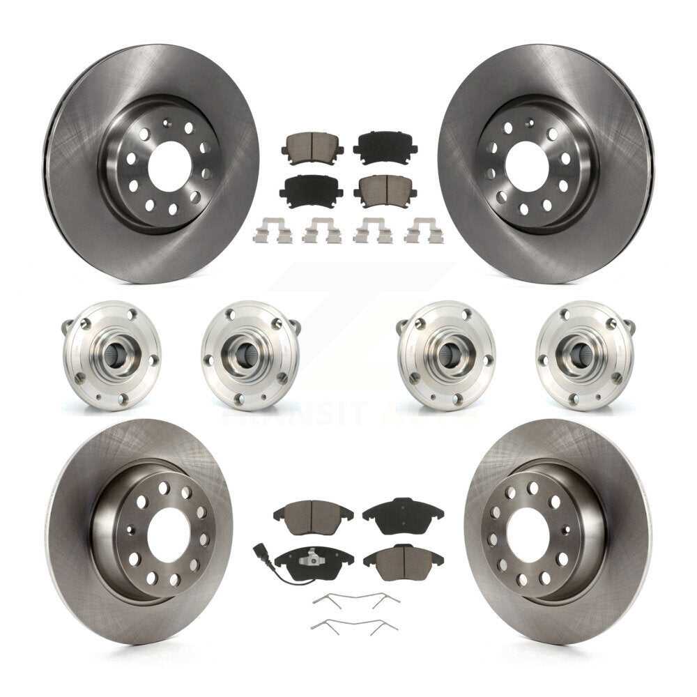 Kit de rotors et plaquettes de frein à disque, roulement de moyeu avant et arrière (10 pièces) pour Audi A3 Quattr