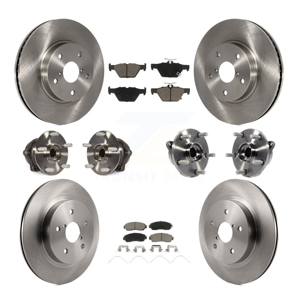 Kit de rotor et de plaquettes de frein avec roulement de moyeu avant et arrière (10 pièces) pour Subaru Legacy 2.5 16-19