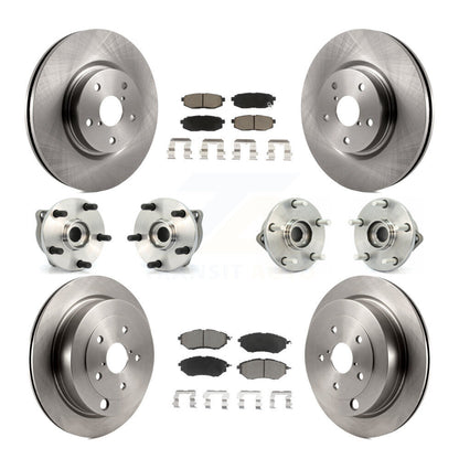 Kit de rotor et de plaquettes de frein avec roulement de moyeu avant et arrière (10 pièces) pour Subaru Tribec 2008-2014