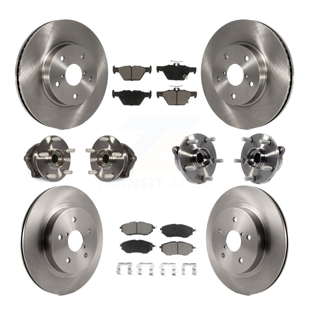 Kit de rotors et plaquettes de frein avec roulement de moyeu avant et arrière (10 pièces) pour Subaru Legacy 2015 2.5