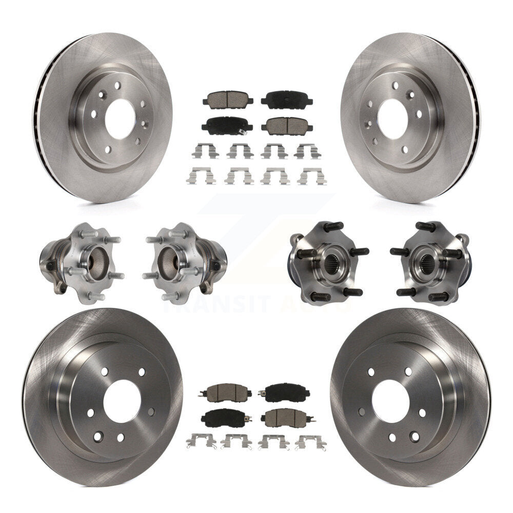 Kit de rotors et plaquettes de frein à disque, roulements de moyeu avant et arrière (10 pièces) pour Nissan LEAF