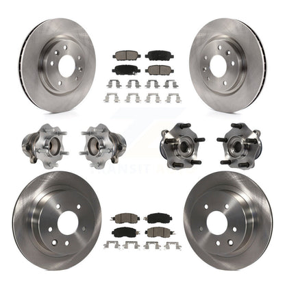 Kit de rotors et plaquettes de frein à disque, roulements de moyeu avant et arrière (10 pièces) pour Nissan LEAF