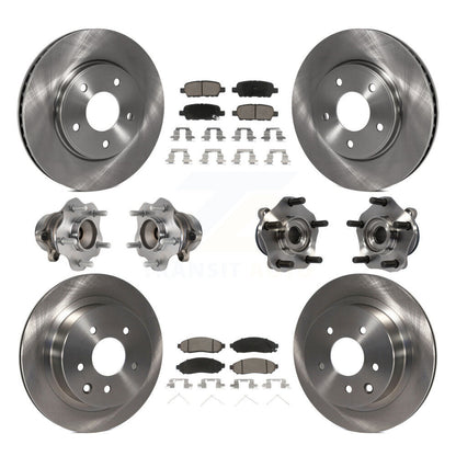 Kit de rotors et plaquettes de frein à disque, roulements de moyeu avant et arrière (10 pièces) pour Nissan LEAF