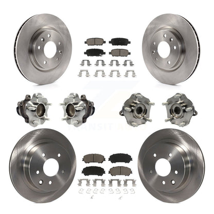 Kit de plaquettes de Rotor de frein, roulement de moyeu avant et arrière (10 pièces) pour Nissan Rogue Sport Qashqa