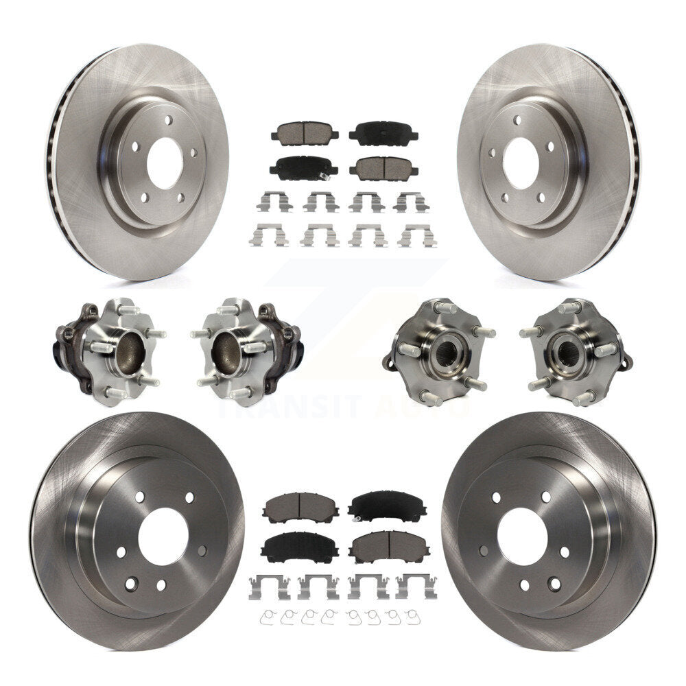 Kit de rotors et plaquettes de frein à disque, roulements de moyeu avant et arrière (10 pièces) pour Nissan Rogue