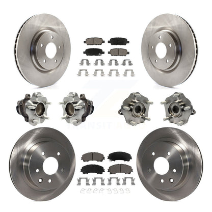 Kit de rotors et plaquettes de frein à disque, roulements de moyeu avant et arrière (10 pièces) pour Nissan Rogue