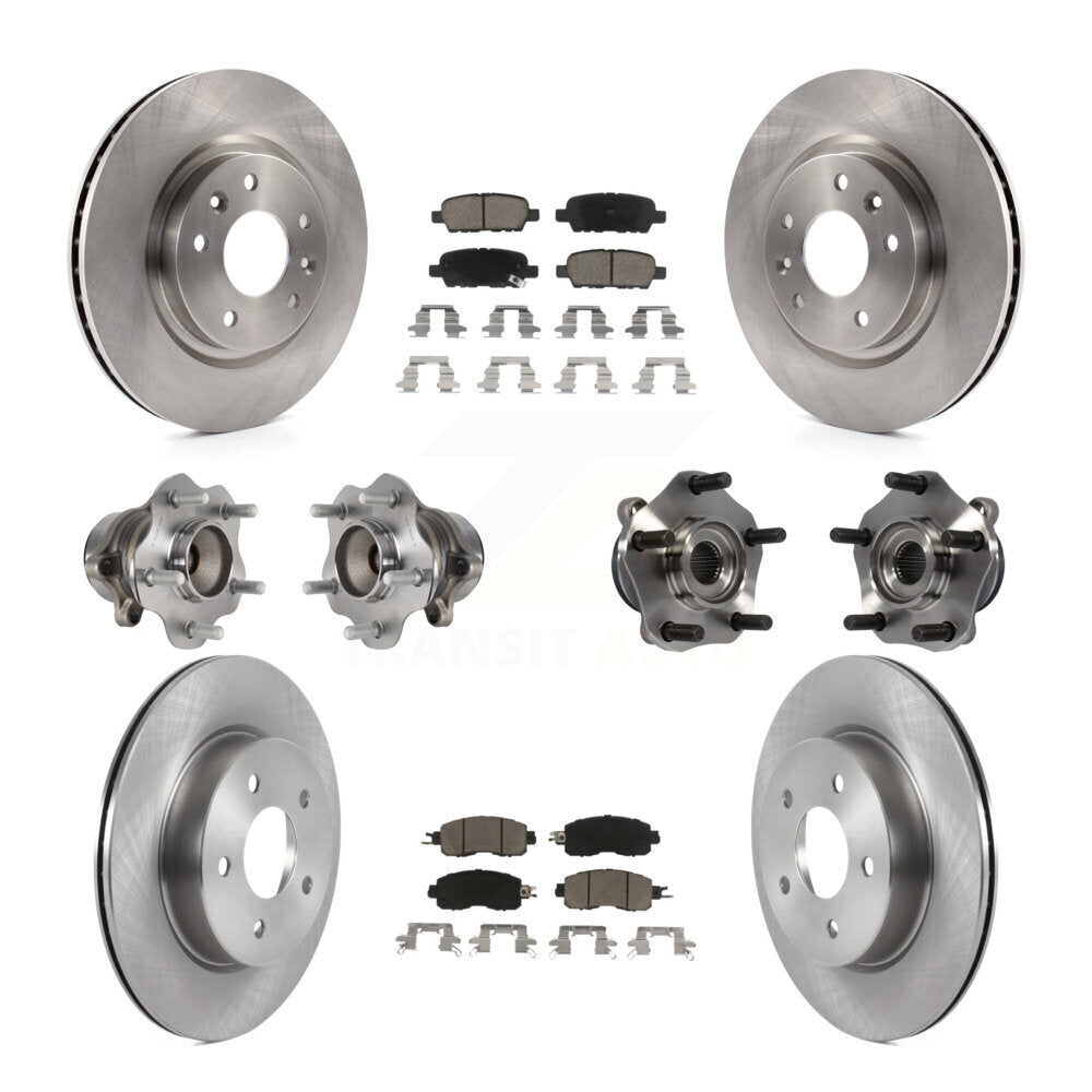 Kit de rotors et plaquettes de frein à disque, roulements de moyeu avant et arrière (10 pièces) pour Nissan LEAF