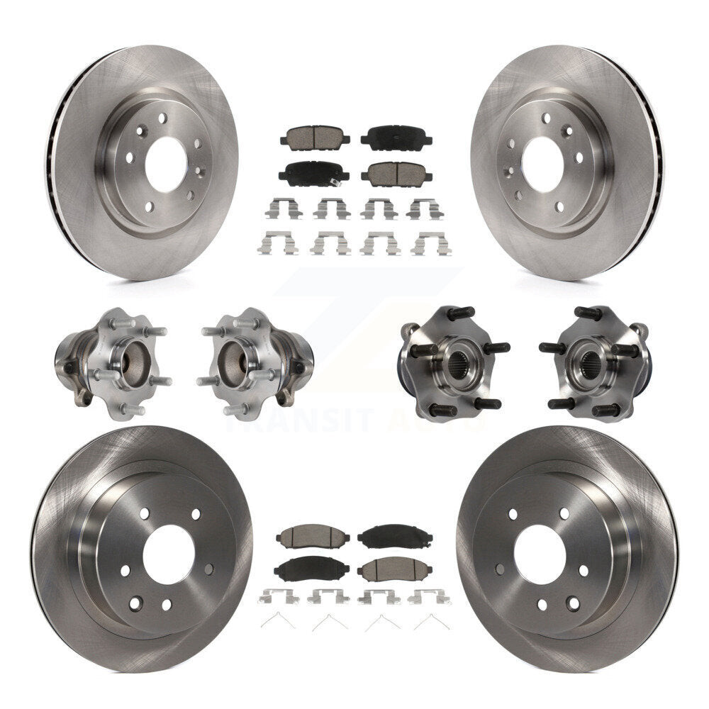 Kit de rotors et plaquettes de frein à disque, roulements de moyeu avant et arrière (10 pièces) pour Nissan LEAF
