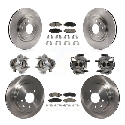 Kit de rotors et plaquettes de frein à disque, roulements de moyeu avant et arrière (10 pièces) pour Nissan LEAF