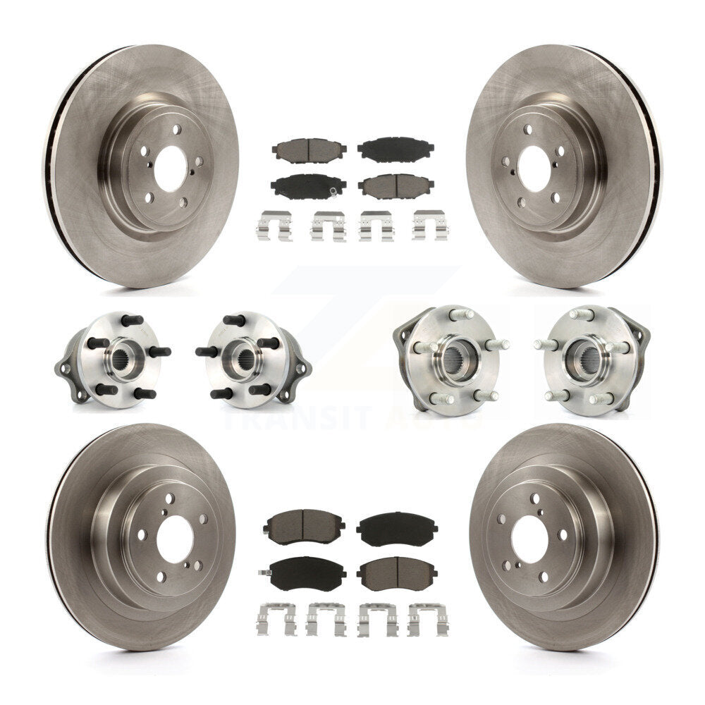 Kit de rotors et plaquettes de frein à disque, roulements de moyeu avant et arrière (10 pièces) pour Subaru Legacy