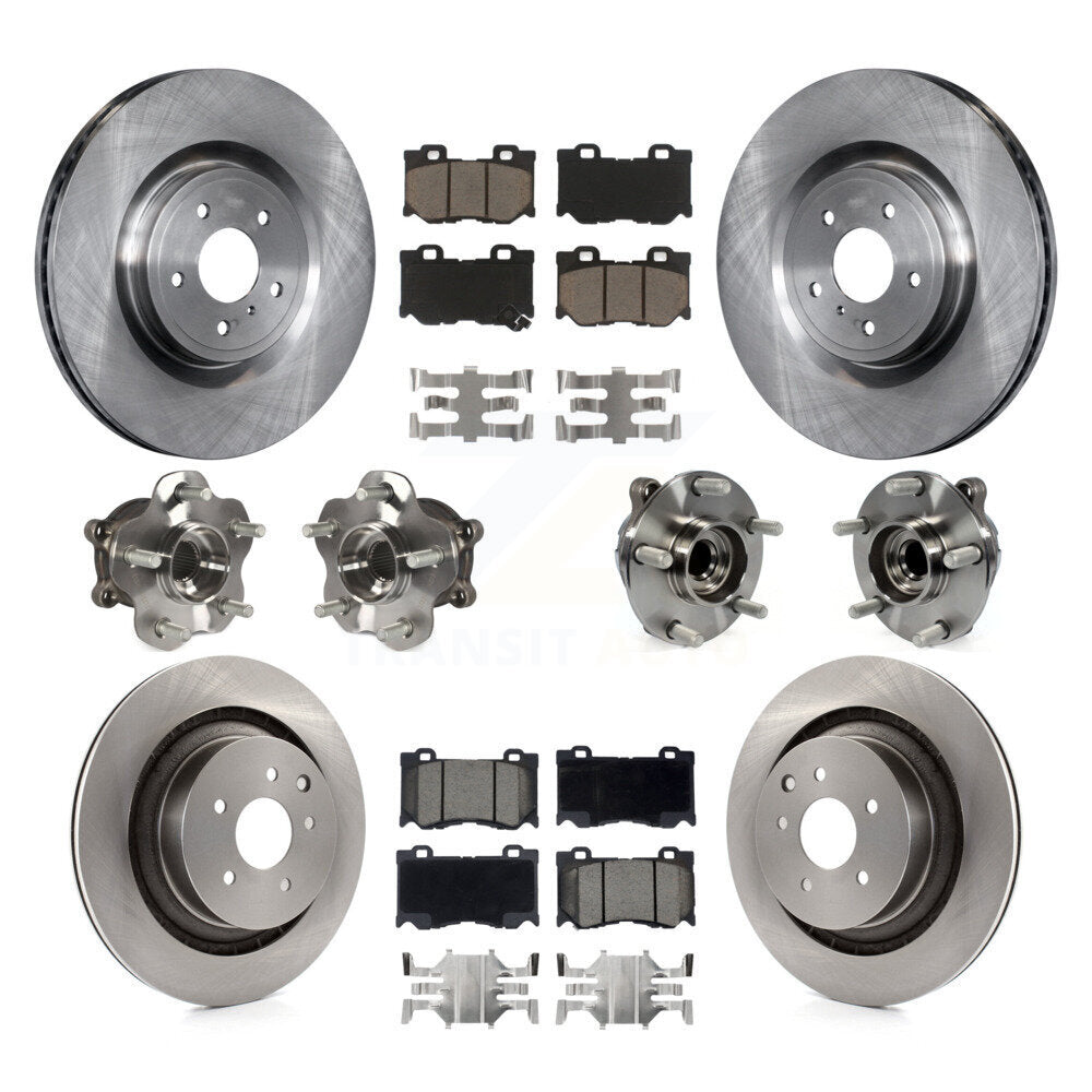Kit de plaquettes de rotor de frein, roulement de moyeu avant et arrière (10 pièces) pour INFINITI G37 RW 2009 – 2013